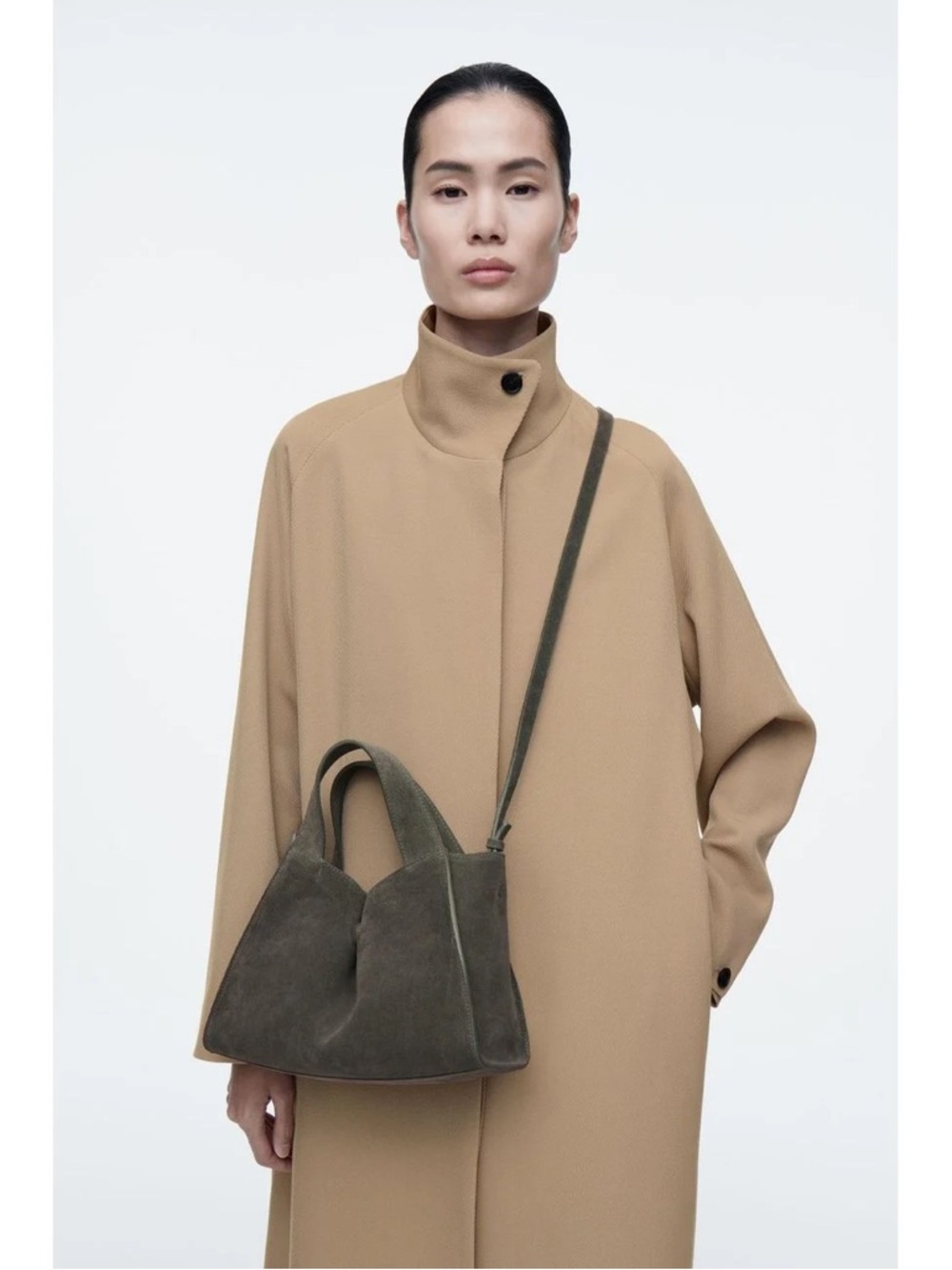 Cos Green Suede Alcove Mini Bag